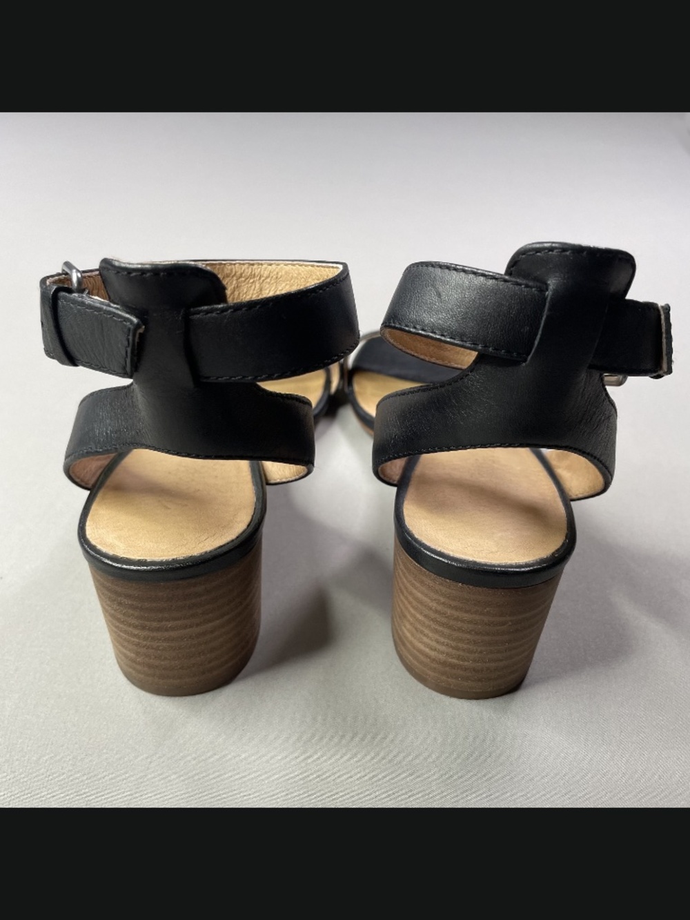 Madewell Shoes Womens 8.5 black brown leather block heel sandals boho indie - Picture 5 of 12
